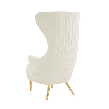 Julia Velvet Channel Tufted Wingback Chair by Inspire Me! Home Decor by TOV Furniture at Eve Furniture