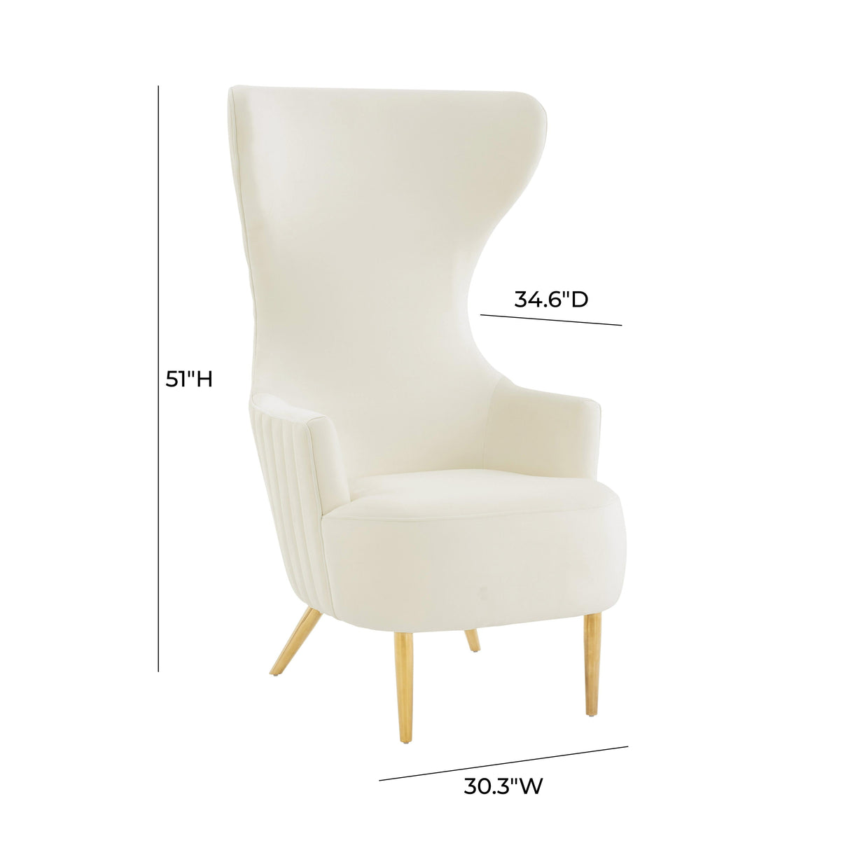 Julia Velvet Channel Tufted Wingback Chair by Inspire Me! Home Decor by TOV Furniture at Eve Furniture
