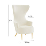 Julia Velvet Channel Tufted Wingback Chair by Inspire Me! Home Decor by TOV Furniture at Eve Furniture