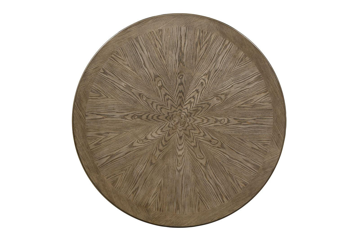 Julia Light Oak/Beige Round Dining Table by Furniture of America at Eve Furniture