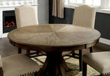 Julia Light Oak/Beige Round Dining Table by Furniture of America at Eve Furniture