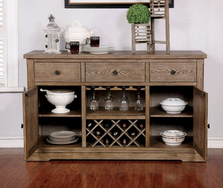 Julia Light Oak Server by Furniture of America at Eve Furniture