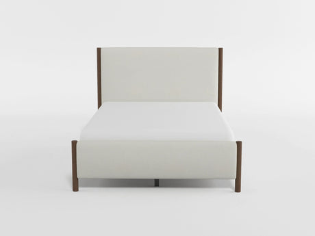 Julian Beige/Caramel Oak California King Upholstered Platform Bed by Homelegance at Eve Furniture