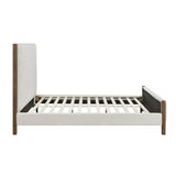 Julian Beige/Caramel Oak California King Upholstered Platform Bed by Homelegance at Eve Furniture