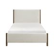 Julian Beige/Caramel Oak California King Upholstered Platform Bed by Homelegance at Eve Furniture