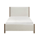 Julian Beige/Caramel Oak California King Upholstered Platform Bed by Homelegance at Eve Furniture