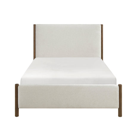 Julian Beige/Caramel Oak California King Upholstered Platform Bed by Homelegance at Eve Furniture