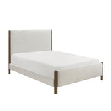 Julian Beige/Caramel Oak Eastern King Upholstered Platform Bed by Homelegance at Eve Furniture