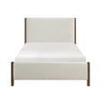 Julian Beige/Caramel Oak Full Upholstered Platform Bed by Homelegance at Eve Furniture