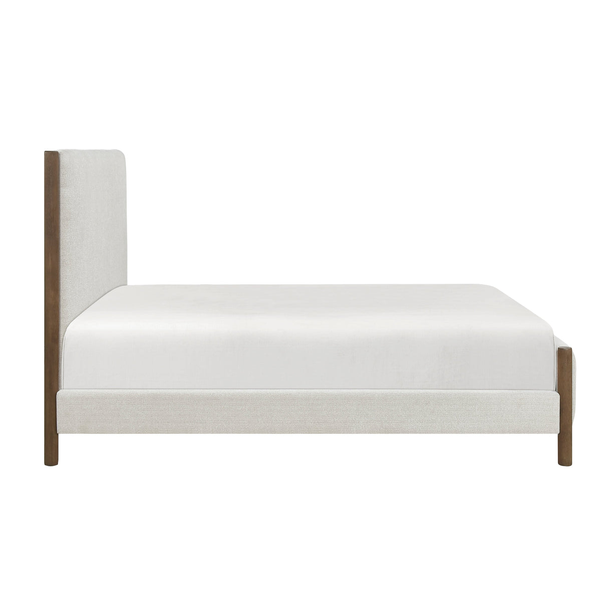 Julian Beige/Caramel Oak Queen Upholstered Platform Bed by Homelegance at Eve Furniture