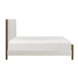 Julian Beige/Caramel Oak Queen Upholstered Platform Bed by Homelegance at Eve Furniture