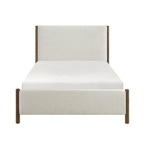 Julian Beige/Caramel Oak Queen Upholstered Platform Bed by Homelegance at Eve Furniture