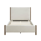 Julian Beige/Caramel Oak Queen Upholstered Platform Bed by Homelegance at Eve Furniture