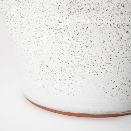 Julian Large Glossy White Ceramic Spoked Vase by Mercana at Eve Furniture