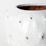Julian Small Glossy White Ceramic Spoked Vase by Mercana at Eve Furniture