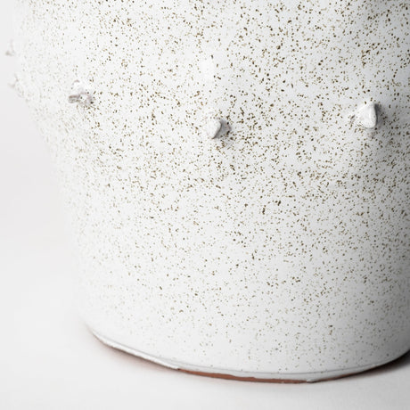 Julian Small Glossy White Ceramic Spoked Vase by Mercana at Eve Furniture