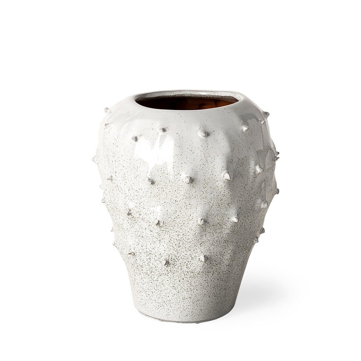 Julian Small Glossy White Ceramic Spoked Vase by Mercana at Eve Furniture
