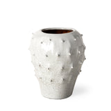 Julian Small Glossy White Ceramic Spoked Vase by Mercana at Eve Furniture