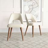Juliana Mid Century Modern Upholstered Dining Chair (Set of 2) Polyester / Orange