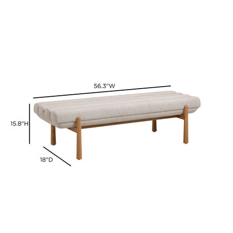 Julianna 56" Textured Fabric Bench by TOV Furniture at Eve Furniture