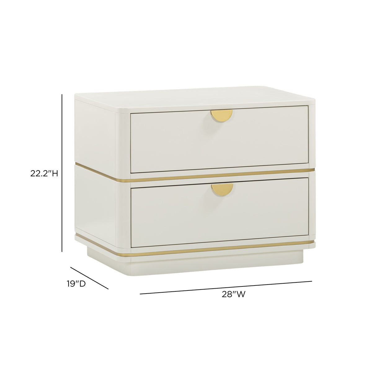 Julieta 28" 2-Drawer Nightstand by TOV Furniture at Eve Furniture