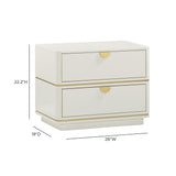 Julieta 28" 2-Drawer Nightstand by TOV Furniture at Eve Furniture