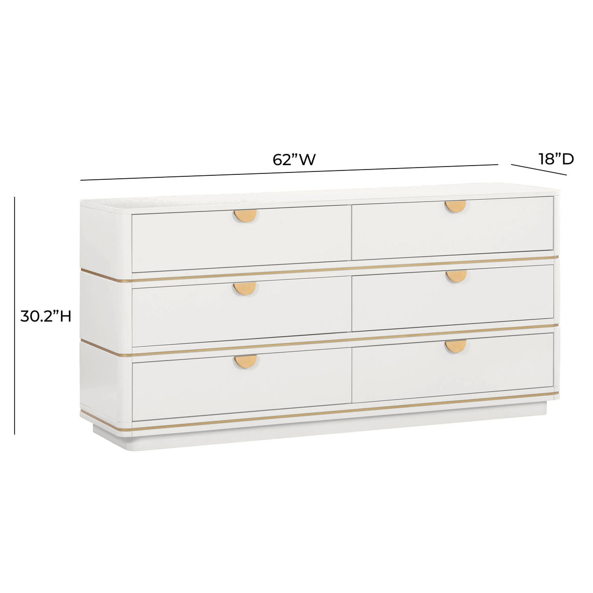Julieta 6 Drawer Dresser by TOV Furniture at Eve Furniture