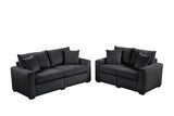 Julio Black Sofa and Loveseat by Happy Homes at Eve Furniture