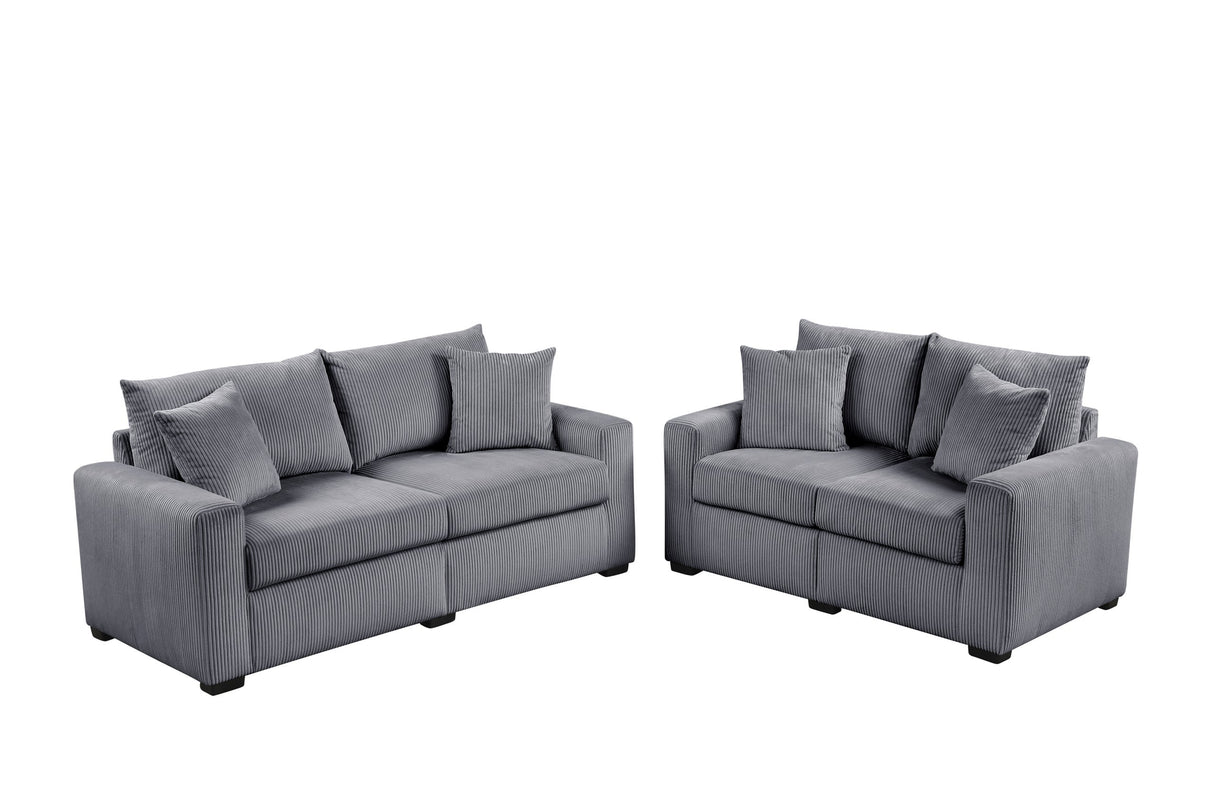 Julio Charcoal Sofa and Loveseat by Happy Homes at Eve Furniture