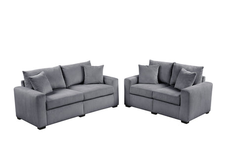 Julio Charcoal Sofa and Loveseat by Happy Homes at Eve Furniture