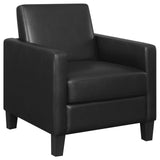 Julio Black Upholstered Accent Chair with Track Arms