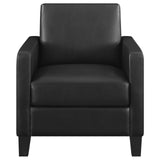 Julio Black Upholstered Accent Chair with Track Arms