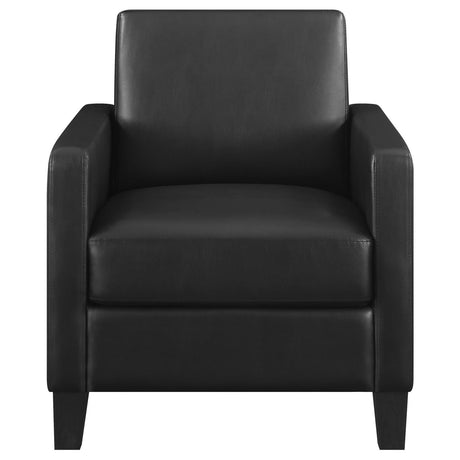 Julio Black Upholstered Accent Chair with Track Arms