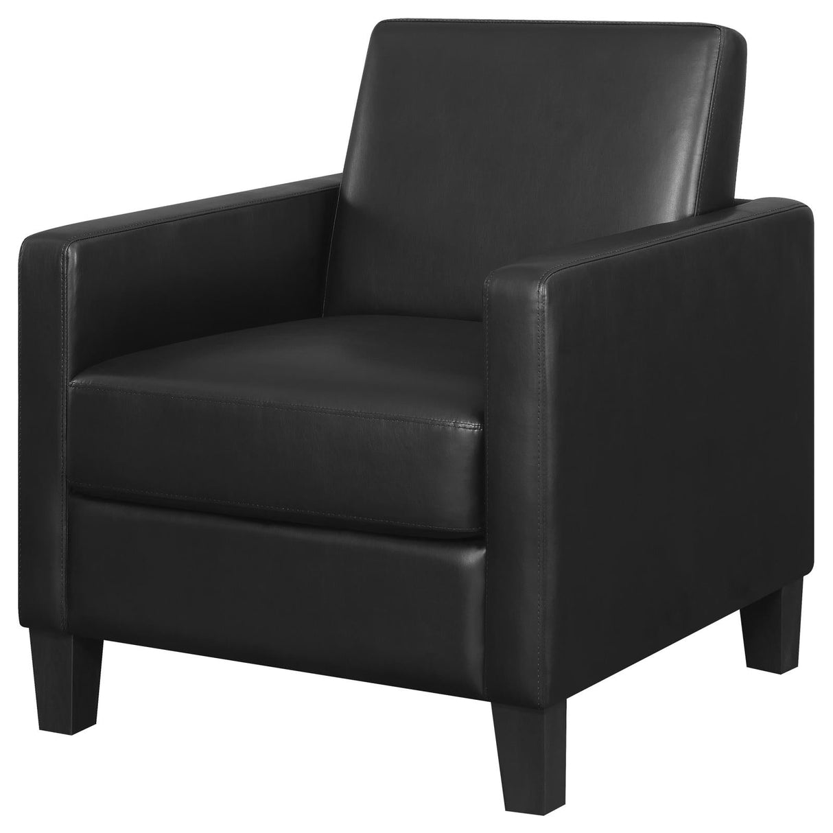 Julio Black Upholstered Accent Chair with Track Arms