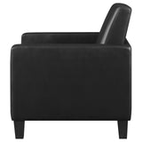 Julio Black Upholstered Accent Chair with Track Arms