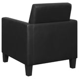 Julio Black Upholstered Accent Chair with Track Arms