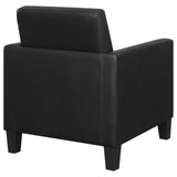 Julio Black Upholstered Accent Chair with Track Arms