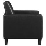 Julio Black Upholstered Accent Chair with Track Arms