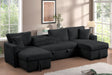 July Black Double Storage Chaise Sectional with Pull Out Bed by Happy Homes at Eve Furniture