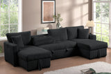 July Black Double Storage Chaise Sectional with Pull Out Bed by Happy Homes at Eve Furniture