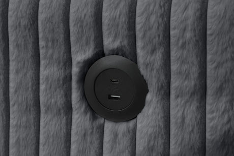 July Charcoal Double Storage Chaise Sectional with Pull Out Bed by Happy Homes at Eve Furniture