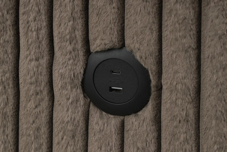 July Mocha Double Storage Chaise Sectional with Pull Out Bed by Happy Homes at Eve Furniture