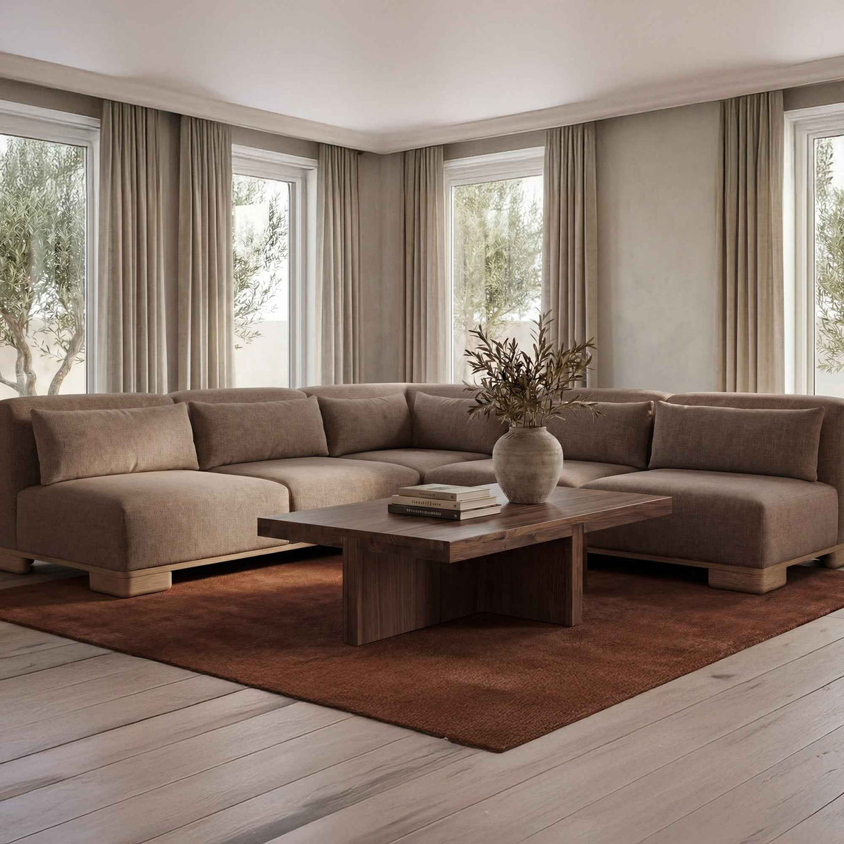 June Dark Brown Corner Chair by Moe's Home at Eve Furniture