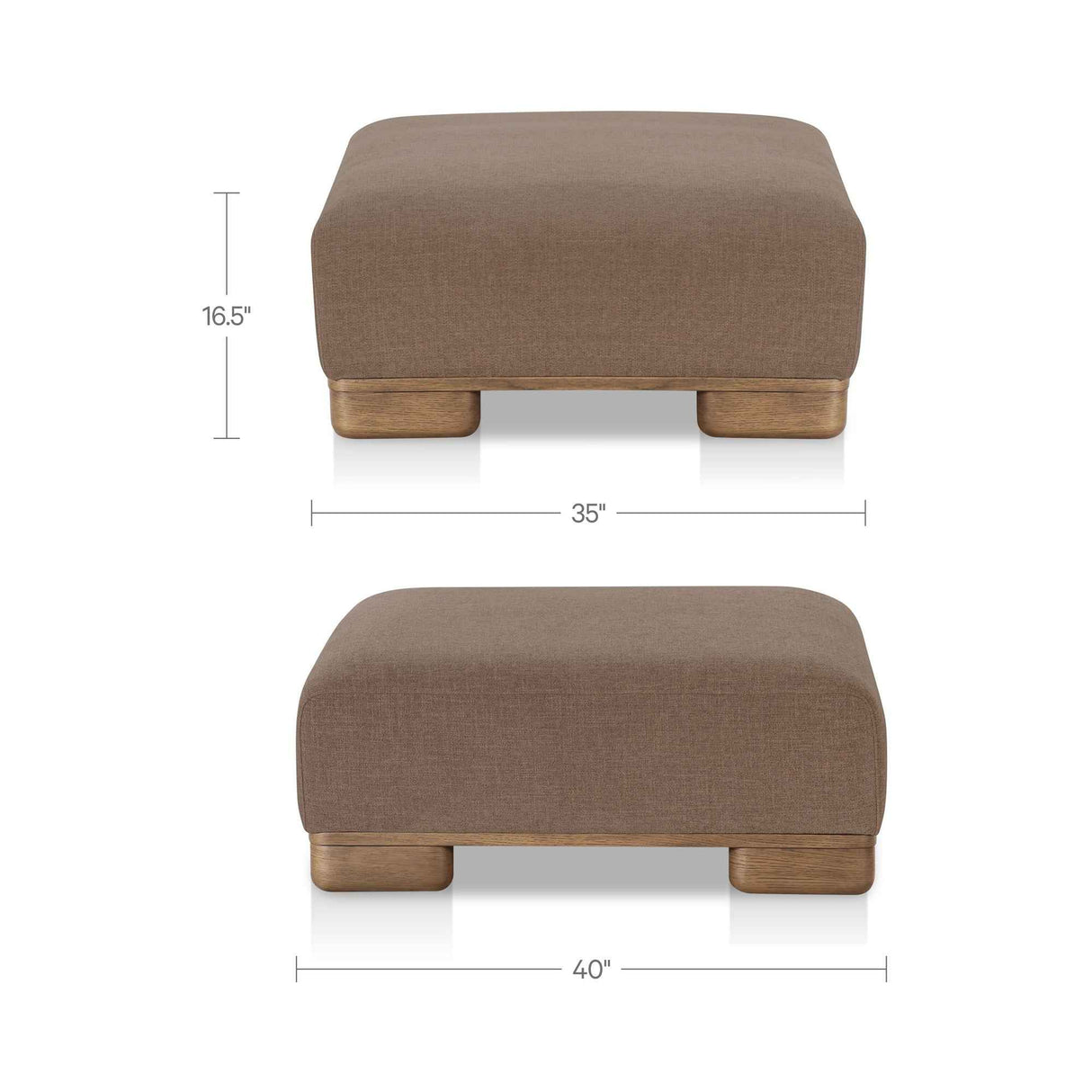 June Dark Brown Ottoman by Moe's Home at Eve Furniture