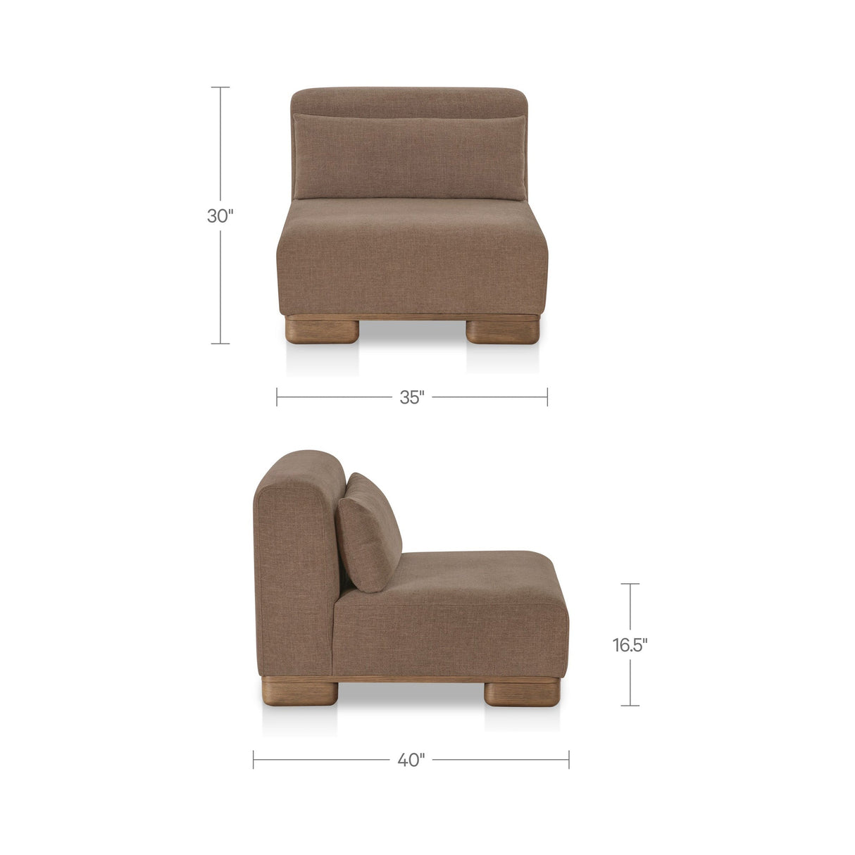 June Dark Brown Slipper Chair by MOES at Eve Furniture