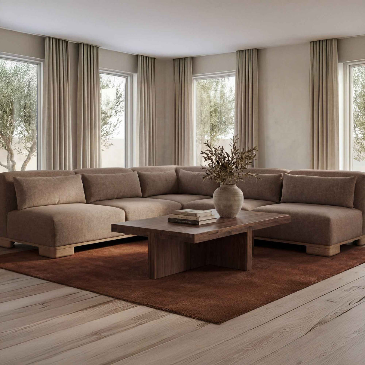 June Dark Brown Sofa by Moe's Home at Eve Furniture