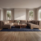 June Dark Brown U Shaped Modular Sectional by MOES at Eve Furniture