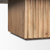 June Light Brown Wood w/ Fluting Square Coffee Table by Mercana at Eve Furniture