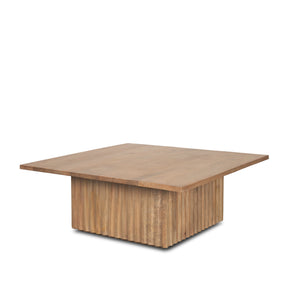 June Light Brown Wood w/ Fluting Square Coffee Table by Mercana at Eve Furniture