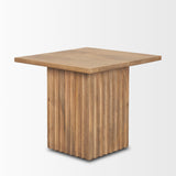 June Light Brown Wood w/ Fluting Square Side Table by Mercana at Eve Furniture